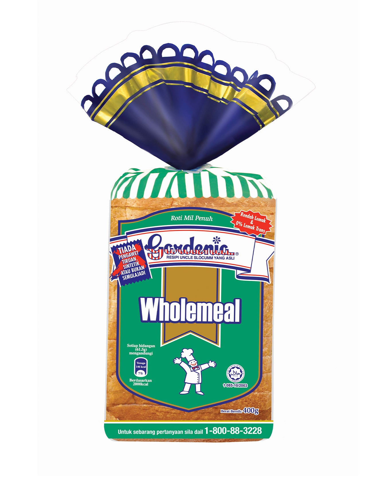 GARDENIA 100 WHOLEGRAIN 400G