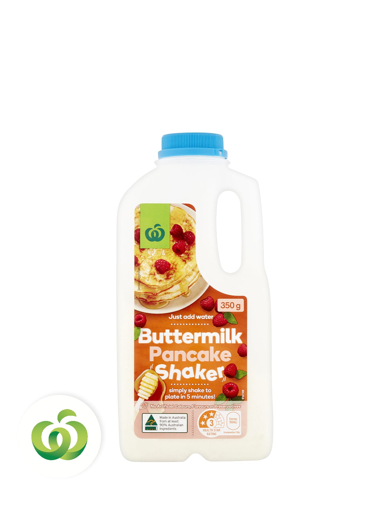 WOOLWORTHS PANCAKE BUTTERMILK MIX SHAKER 350G